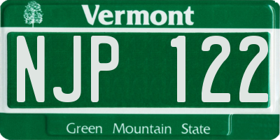 VT license plate NJP122