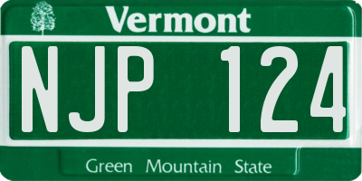 VT license plate NJP124