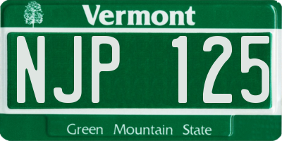 VT license plate NJP125