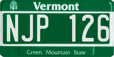 VT license plate NJP126