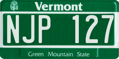 VT license plate NJP127