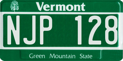 VT license plate NJP128
