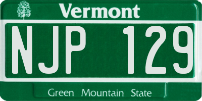 VT license plate NJP129