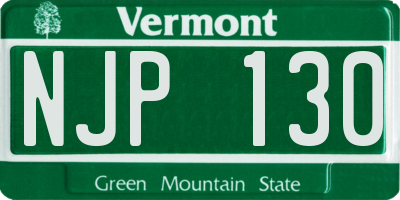 VT license plate NJP130