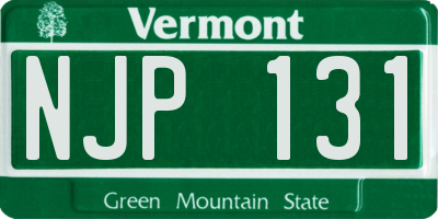 VT license plate NJP131