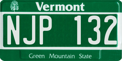 VT license plate NJP132