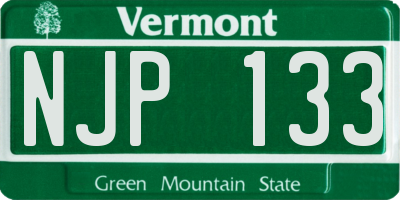VT license plate NJP133