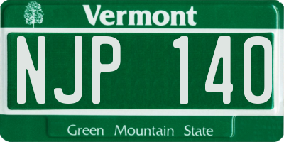 VT license plate NJP140