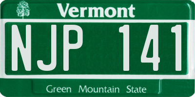 VT license plate NJP141