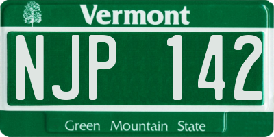 VT license plate NJP142