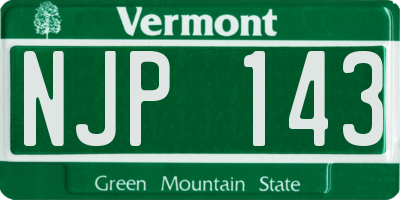 VT license plate NJP143