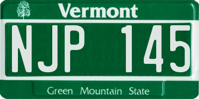 VT license plate NJP145