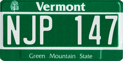VT license plate NJP147