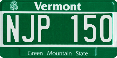 VT license plate NJP150