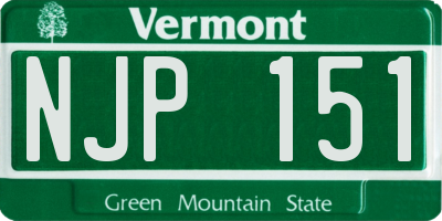 VT license plate NJP151