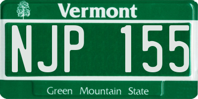 VT license plate NJP155