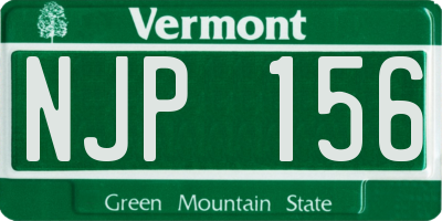 VT license plate NJP156