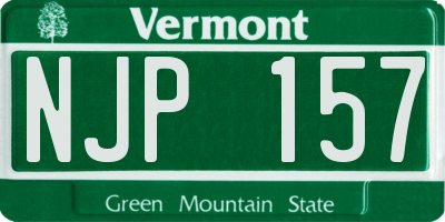 VT license plate NJP157