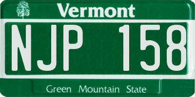VT license plate NJP158