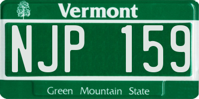 VT license plate NJP159