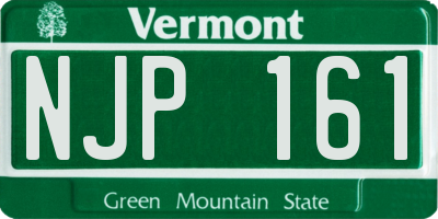 VT license plate NJP161