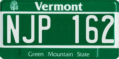 VT license plate NJP162