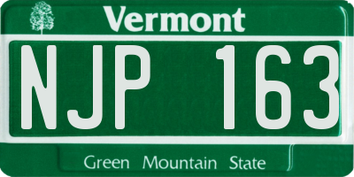 VT license plate NJP163