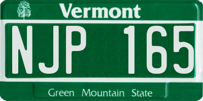 VT license plate NJP165