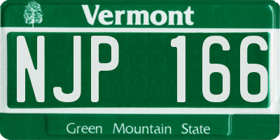 VT license plate NJP166