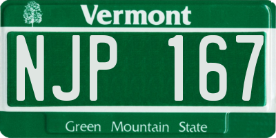 VT license plate NJP167