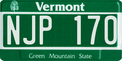 VT license plate NJP170