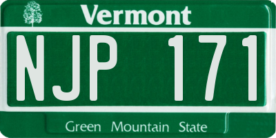 VT license plate NJP171