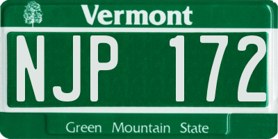 VT license plate NJP172