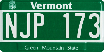 VT license plate NJP173