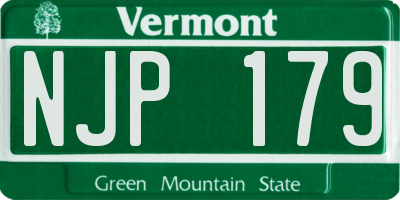 VT license plate NJP179