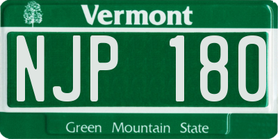 VT license plate NJP180