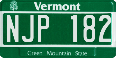 VT license plate NJP182