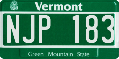VT license plate NJP183