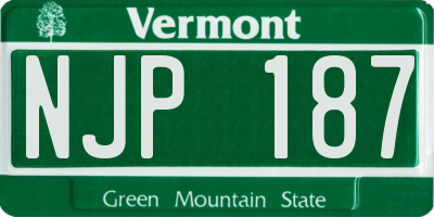VT license plate NJP187