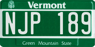 VT license plate NJP189