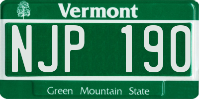 VT license plate NJP190