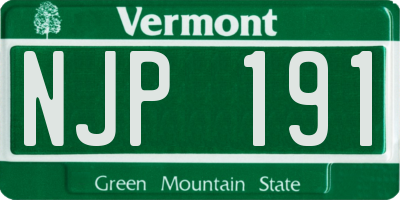 VT license plate NJP191