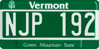 VT license plate NJP192