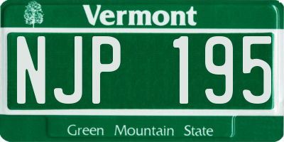 VT license plate NJP195