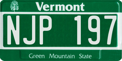 VT license plate NJP197