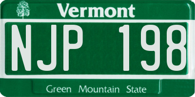 VT license plate NJP198