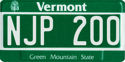 VT license plate NJP200