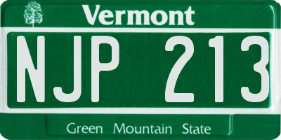 VT license plate NJP213