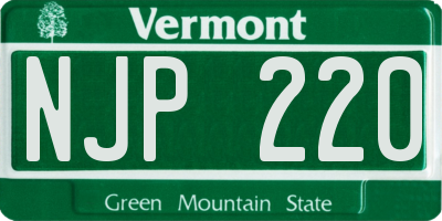 VT license plate NJP220