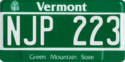 VT license plate NJP223